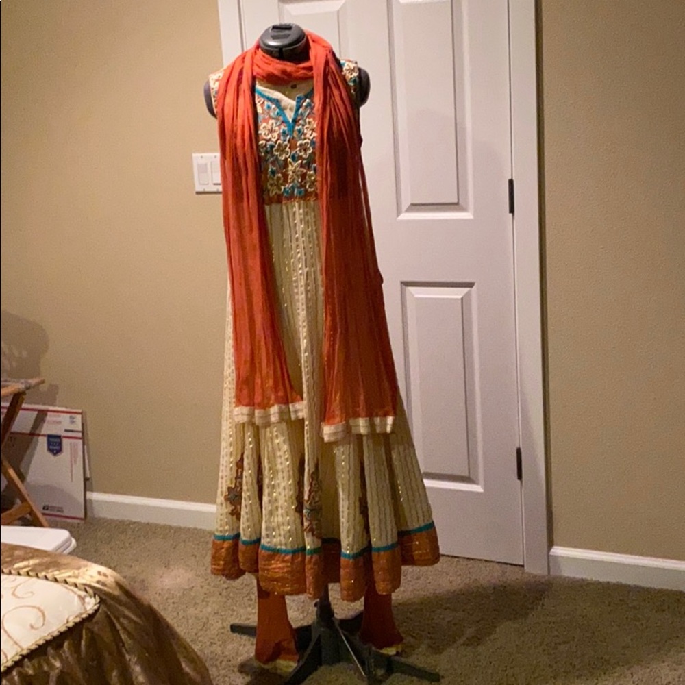Embroidered Indian Salwar Kameez with Dupatta